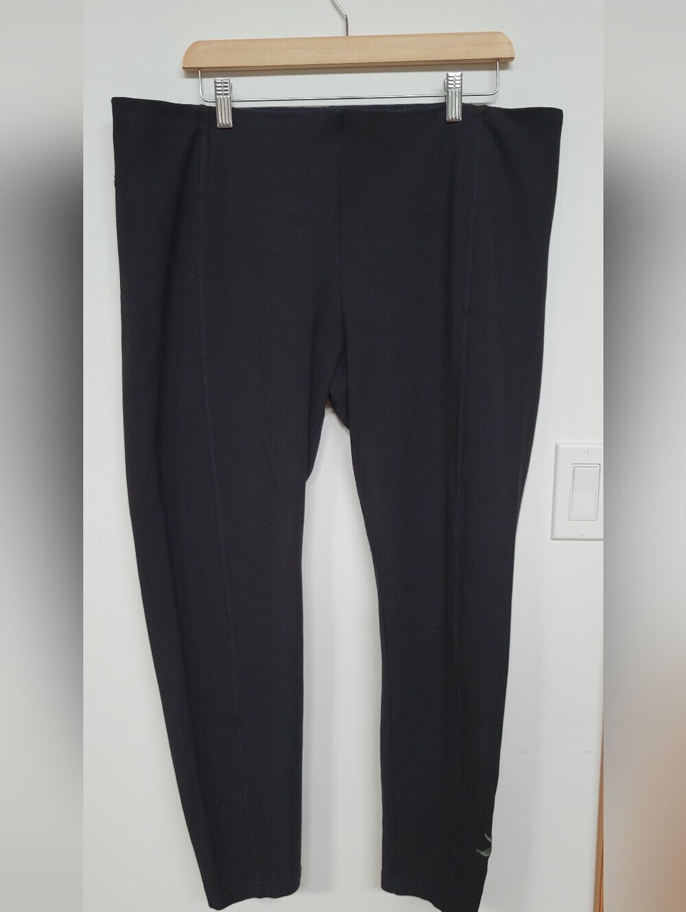 Embroidered Nygard "Luxe Slims" Black Ponte Legging